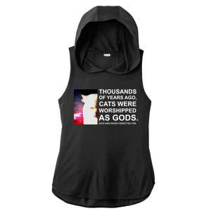 Funny Cat Ladies PosiCharge Tri-Blend Wicking Draft Hoodie Tank