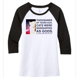 Funny Cat Women's Tri-Blend 3/4-Sleeve Raglan Shirt