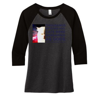 Funny Cat Women's Tri-Blend 3/4-Sleeve Raglan Shirt