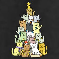 Funny Cat Christmas Tree Cool Comfort Performance Bucket Hat