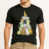 Funny Cat Christmas Tree Cooling Performance Crew T-Shirt
