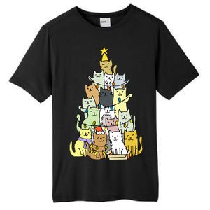 Funny Cat Christmas Tree Tall Fusion ChromaSoft Performance T-Shirt