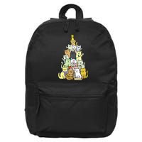 Funny Cat Christmas Tree 16 in Basic Backpack