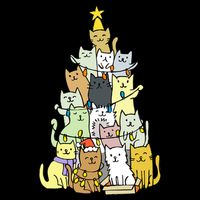 Funny Cat Christmas Tree 16 in Basic Backpack