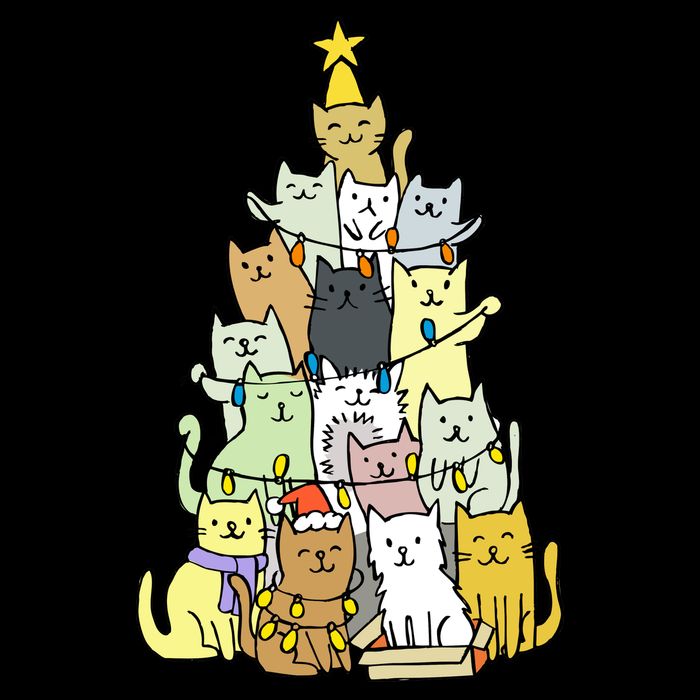 Funny Cat Christmas Tree 16 in Basic Backpack