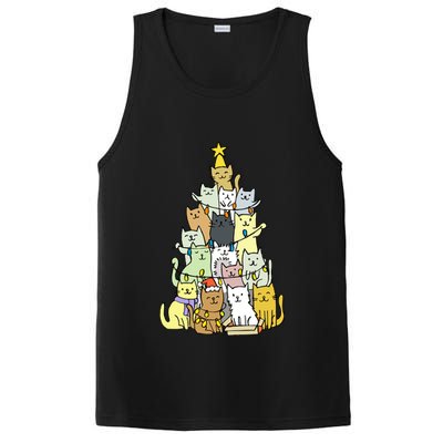 Funny Cat Christmas Tree PosiCharge Competitor Tank