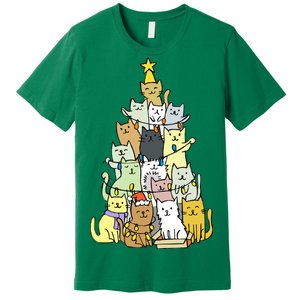 Funny Cat Christmas Tree Premium T-Shirt