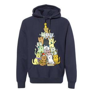 Funny Cat Christmas Tree Premium Hoodie