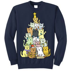 Funny Cat Christmas Tree Tall Sweatshirt