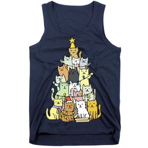 Funny Cat Christmas Tree Tank Top