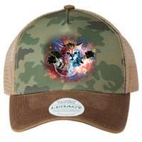 Funny Cat Floating In Space Legacy Tie Dye Trucker Hat