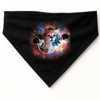 Funny Cat Floating In Space USA-Made Doggie Bandana