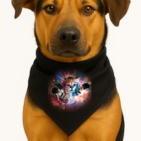 Funny Cat Floating In Space USA-Made Doggie Bandana