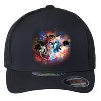 Funny Cat Floating In Space Flexfit Unipanel Trucker Cap
