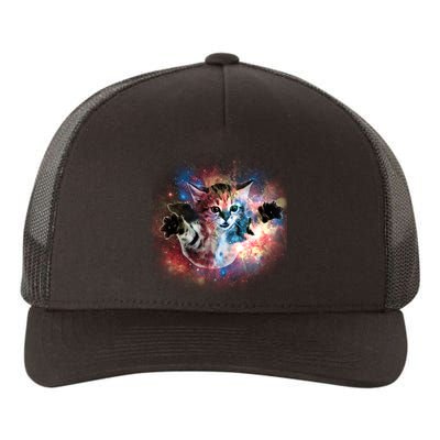 Funny Cat Floating In Space Yupoong Adult 5-Panel Trucker Hat