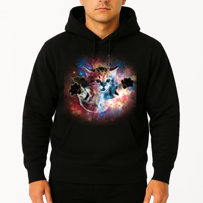 Funny Cat Floating In Space Hoodie