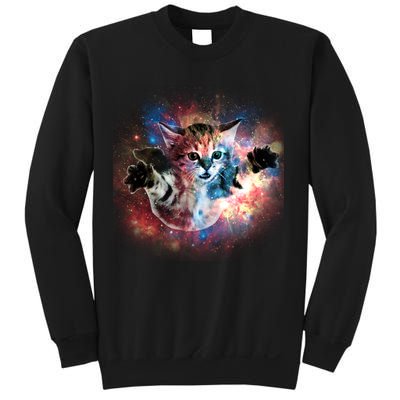 Funny Cat Floating In Space Sweatshirt