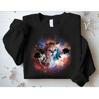 Funny Cat Floating In Space Sweatshirt