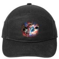 Funny Cat Floating In Space 7-Panel Snapback Hat