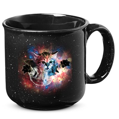 Funny Cat Floating In Space 15oz Campfire Ceramic Mug