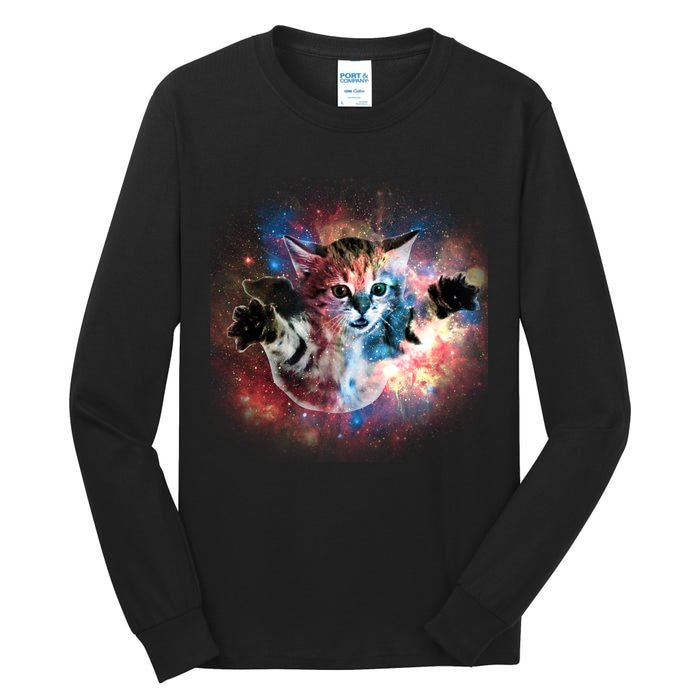 Funny Cat Floating In Space Tall Long Sleeve T-Shirt