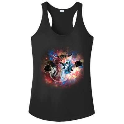 Funny Cat Floating In Space Ladies PosiCharge Competitor Racerback Tank