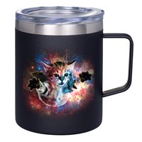 Funny Cat Floating In Space 12oz Stainless Steel Coffee Mug