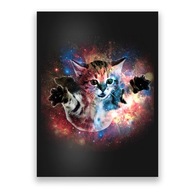 Funny Cat Floating In Space Poster
