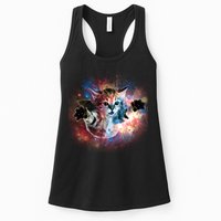 Funny Cat Floating In Space Womens Tank Top