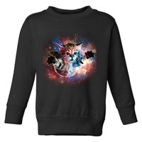 Funny Cat Floating In Space Toddler Sweatshirt