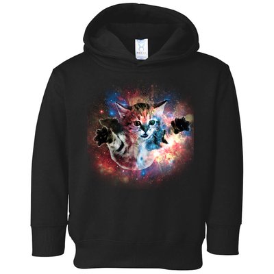 Funny Cat Floating In Space Toddler Hoodie