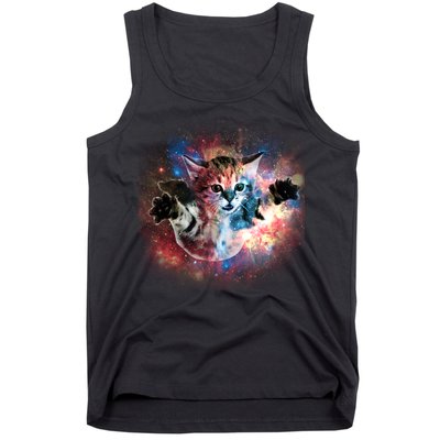 Funny Cat Floating In Space Tank Top