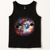 Funny Cat Floating In Space Tank Top
