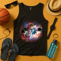 Funny Cat Floating In Space Tank Top