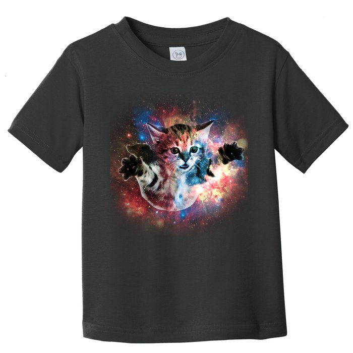 Funny Cat Floating In Space Toddler T-Shirt