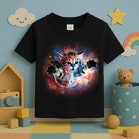 Funny Cat Floating In Space Toddler T-Shirt