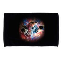 Funny Cat Floating In Space Microfiber Hand Towel