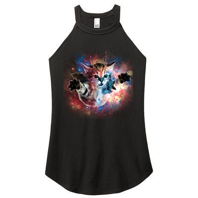 Funny Cat Floating In Space Women's Perfect Tri Rocker Tank