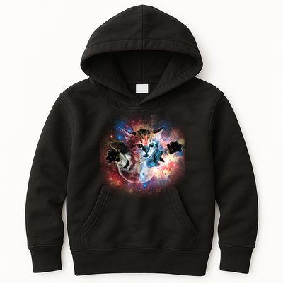Funny Cat Floating In Space Kids Hoodie