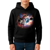 Funny Cat Floating In Space Kids Hoodie