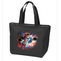 Funny Cat Floating In Space Zip Tote Bag