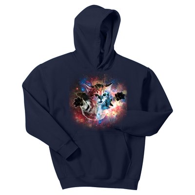 Funny Cat Floating In Space Kids Hoodie