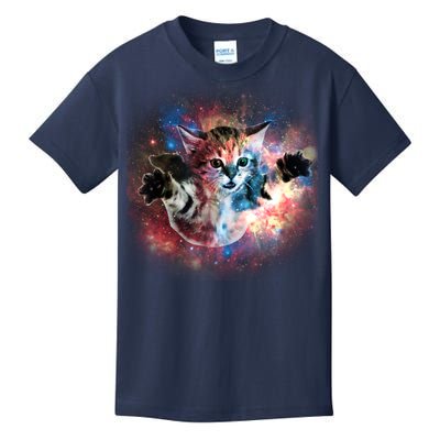 Funny Cat Floating In Space Kids T-Shirt