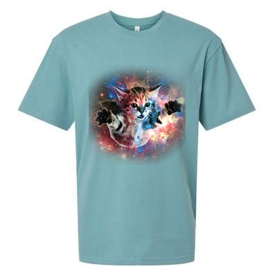 Funny Cat Floating In Space Sueded Cloud Jersey T-Shirt