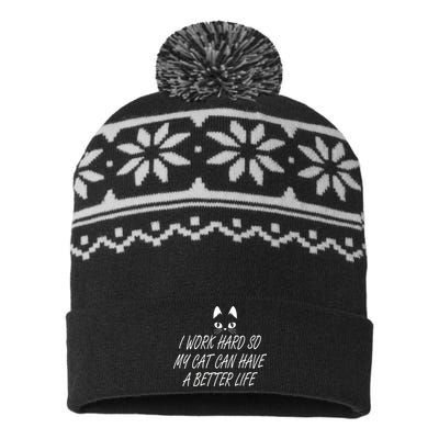 Funny Cat Meme USA-Made Snowflake Beanie