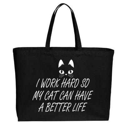 Funny Cat Meme Cotton Canvas Jumbo Tote