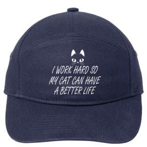 Funny Cat Meme 7-Panel Snapback Hat