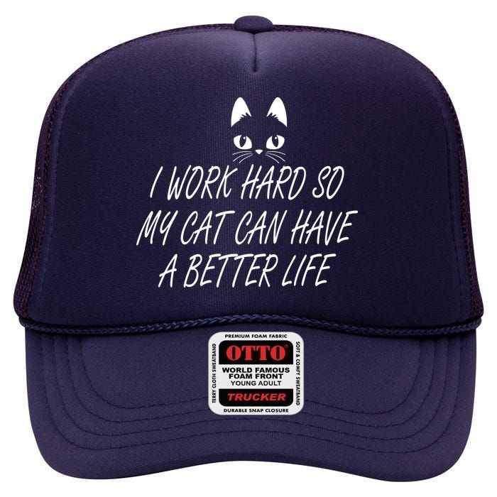 Funny Cat Meme High Crown Mesh Back Trucker Hat