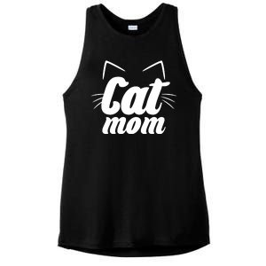 Funny Cat Mom  Cat Lover Ladies PosiCharge Tri-Blend Wicking Tank