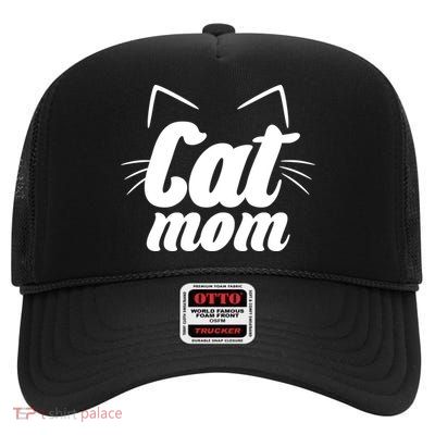 Funny Cat Mom  Cat Lover High Crown Mesh Back Trucker Hat